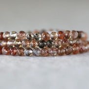 4mm Copper Rutilated Quartz Beads – Smooth Round Natural Gemstone - 14 pcs