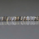 4mm Gray Moonstone Beads - Faceted Rondelle Natural Gemstone 3" Strand
