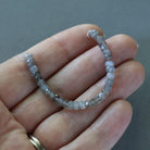 4mm Gray Moonstone Beads - Faceted Rondelle Natural Gemstone 3" Strand