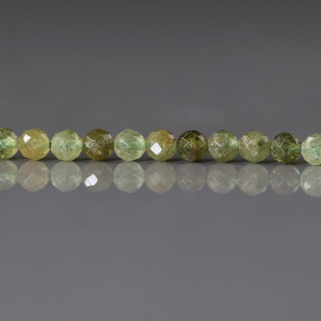 4.5mm Grossular Garnet Beads – Smooth Round Natural Gemstone 15" Strand