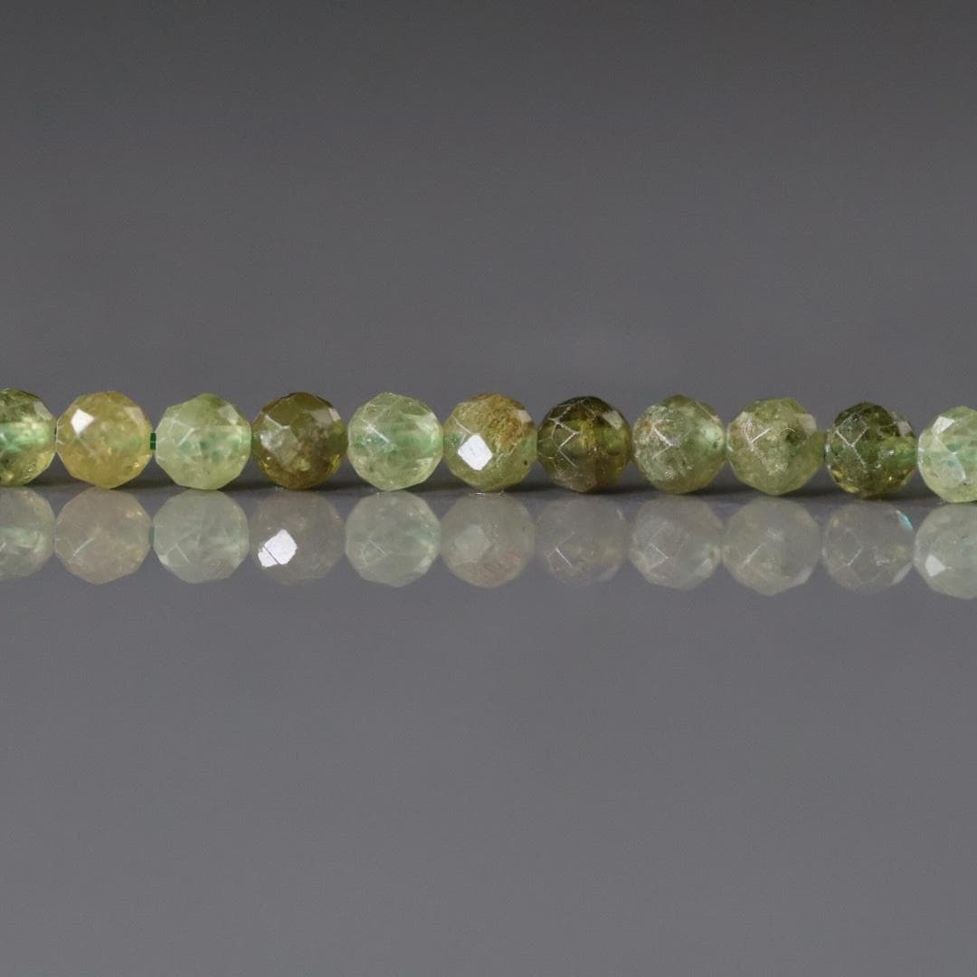 4mm AAA Grossularite Garnet Beads Faceted Green Garnet Beads 15" Natural Garnet Gemstone Beads Beading Crafter Gift DIY Jewelry
