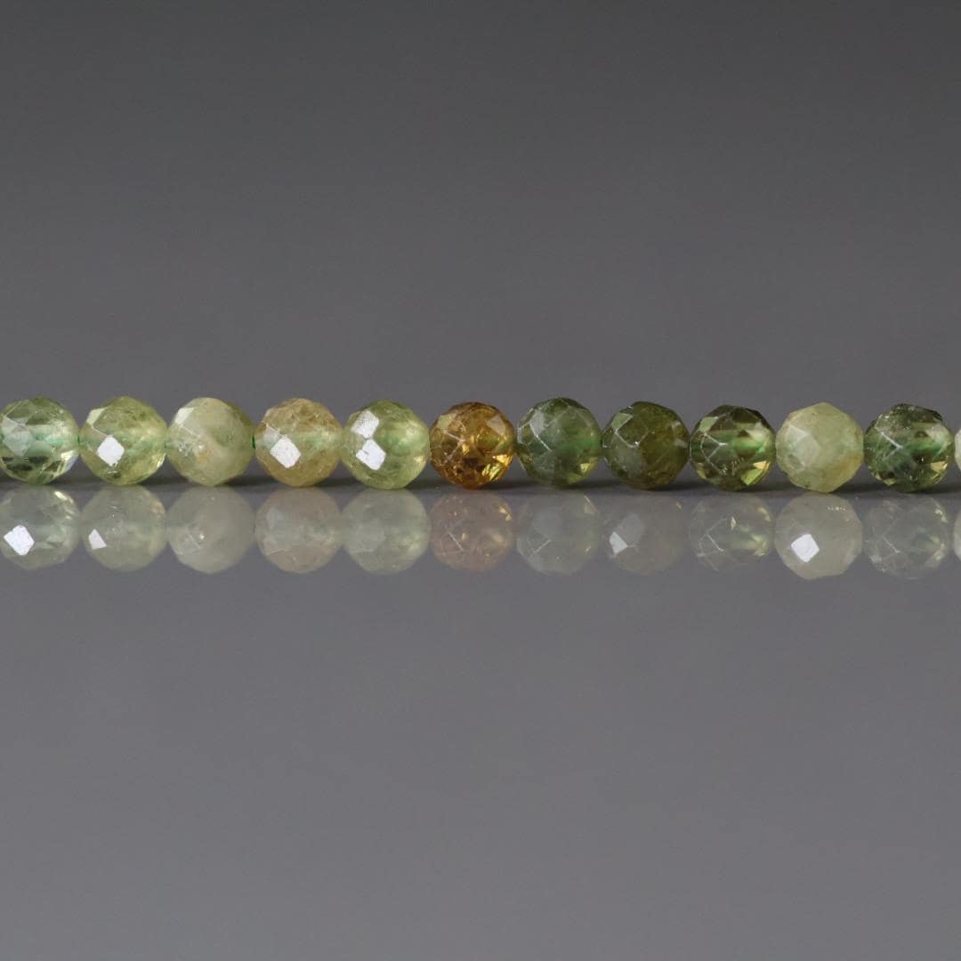 4mm AAA Grossularite Garnet Beads Faceted Green Garnet Beads 15" Natural Garnet Gemstone Beads Beading Crafter Gift DIY Jewelry