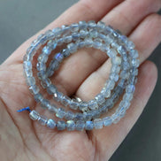 4mm AAA Labradorite Beads Cube Labradorite Genuine Blue Flash Beads 15