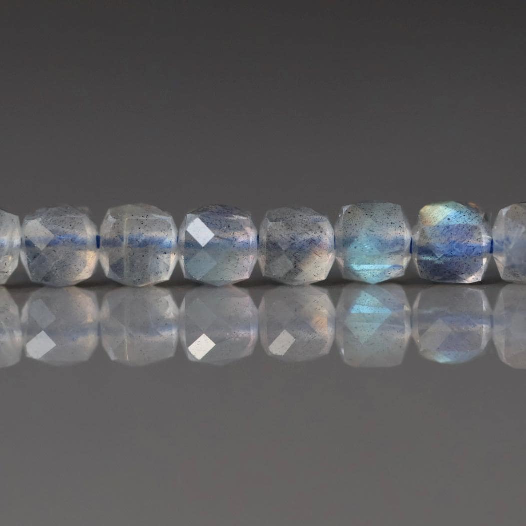 4mm AAA Labradorite Beads - Cube Natural Gemstone 15" Strand