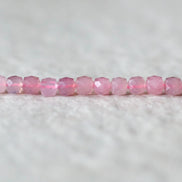 4mm AAA Madagascar Rose Quartz Cube Beads Faceted Gemmy Rose Quartz 7” Genuine Gemstone for Jewelry Making Beading Craft Gift Beads