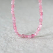 4mm AAA Madagascar Rose Quartz Cube Beads Faceted Gemmy Rose Quartz 7” Genuine Gemstone for Jewelry Making Beading Craft Gift Beads