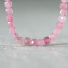 4mm AAA Madagascar Rose Quartz Cube Beads Faceted Gemmy Rose Quartz 7” Genuine Gemstone for Jewelry Making Beading Craft Gift Beads