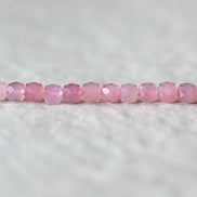 4mm AAA Madagascar Rose Quartz Cube Beads Faceted Gemmy Rose Quartz 7” Genuine Gemstone for Jewelry Making Beading Craft Gift Beads