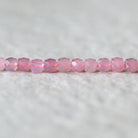 4mm AAA Madagascar Rose Quartz Cube Beads Faceted Gemmy Rose Quartz 7” Genuine Gemstone for Jewelry Making Beading Craft Gift Beads