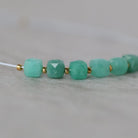 4mm AAA Natural Emerald Beads Cube Faceted 6 PCs Raw Emerald Genuine Gemstone for DIY Jewelry Making