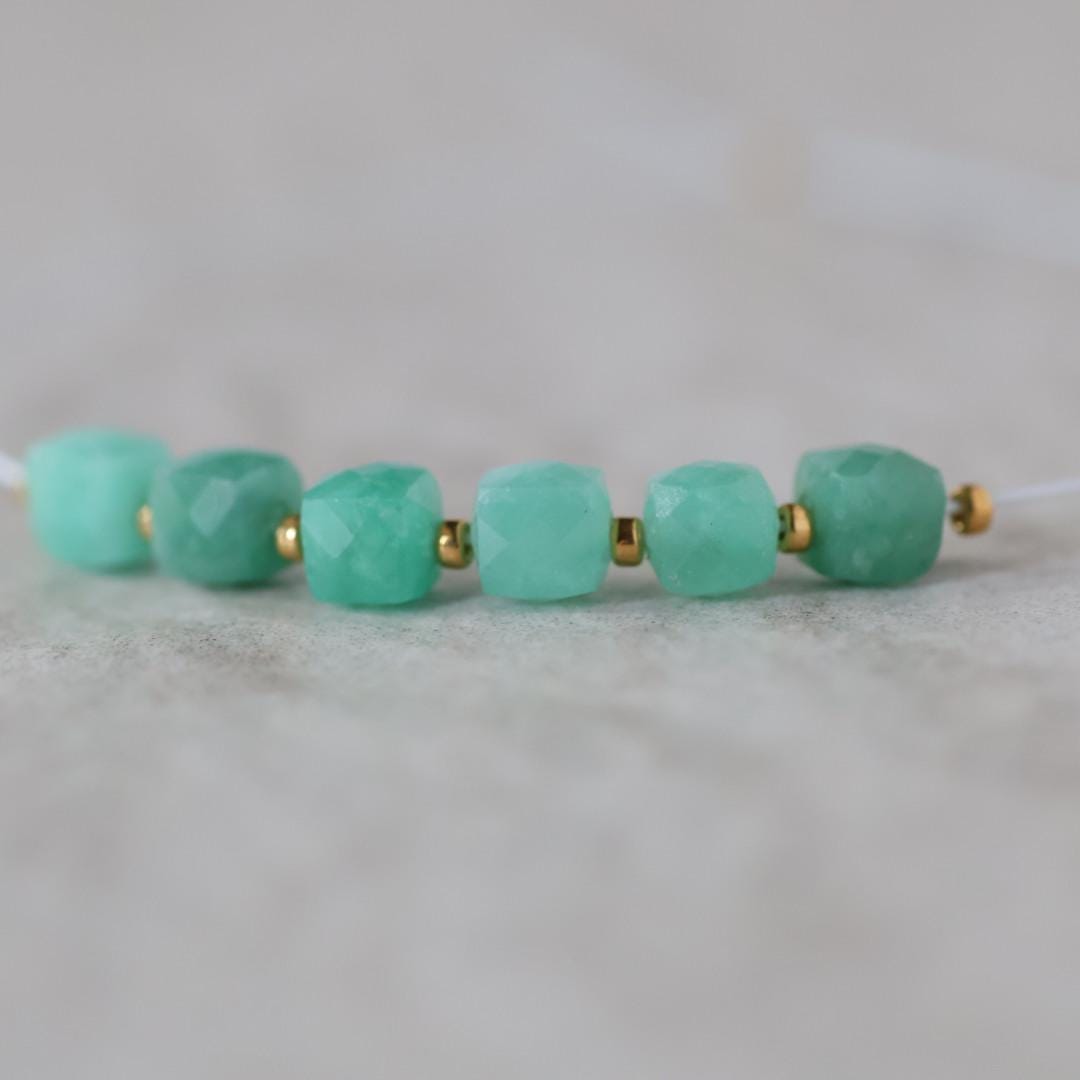 4mm AAA Natural Emerald Beads Cube Faceted 6 PCs Raw Emerald Genuine Gemstone for DIY Jewelry Making
