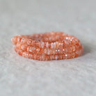 4mm AAA Sunstone Rondelle Beads Faceted Heliolite Orange Sparkly Natural Gemstone for DIY Jewelry Making Supplies
