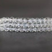 4mm AAA White Topaz Faceted Beads Round 15”Natural Clear Sparkly Gemstone for DIY Jewelry Making Supplies