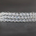 4mm AAA White Topaz Faceted Beads Round 15”Natural Clear Sparkly Gemstone for DIY Jewelry Making Supplies