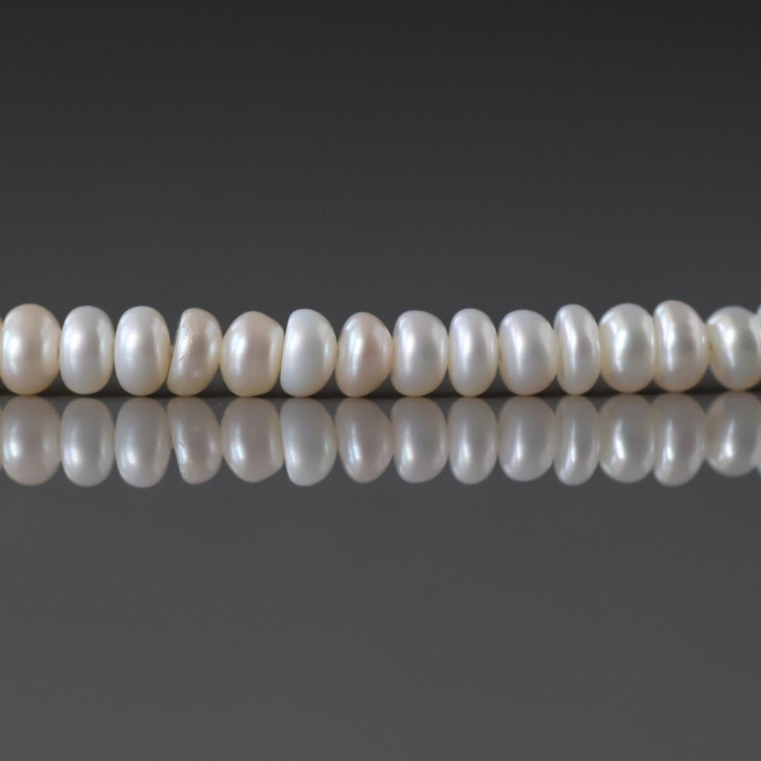 4mm AAAAA Freshwater Pearl Button Beads - 20 Pcs