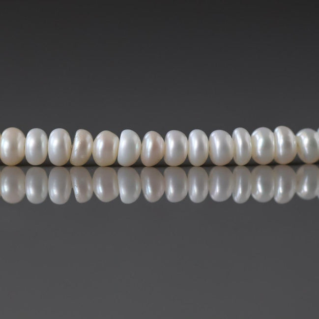 4mm AAAAA Freshwater Pearl Button Beads - 20 Pcs