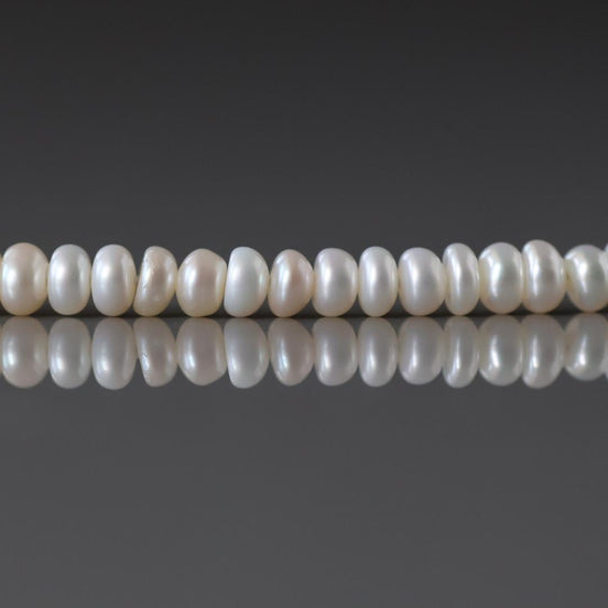 4mm AAAAA Freshwater Pearl Button Beads - 20 Pcs
