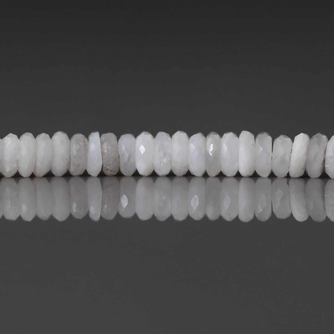 4mm Albite Beads - Faceted Rondelle Natural Gemstone 2" Strand