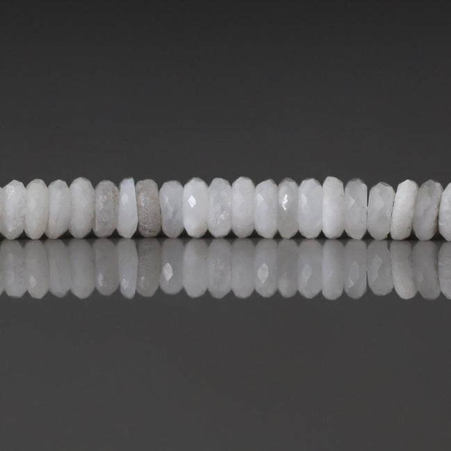 4mm Albite Beads - Faceted Rondelle Natural Gemstone 2" Strand