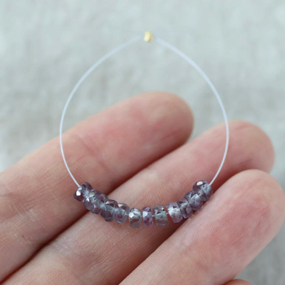 4mm Alexandrite Faceted Rondelle Beads 1” Gemstone Bead for Jewelry Making DIY Earrings Necklace June Birthstone