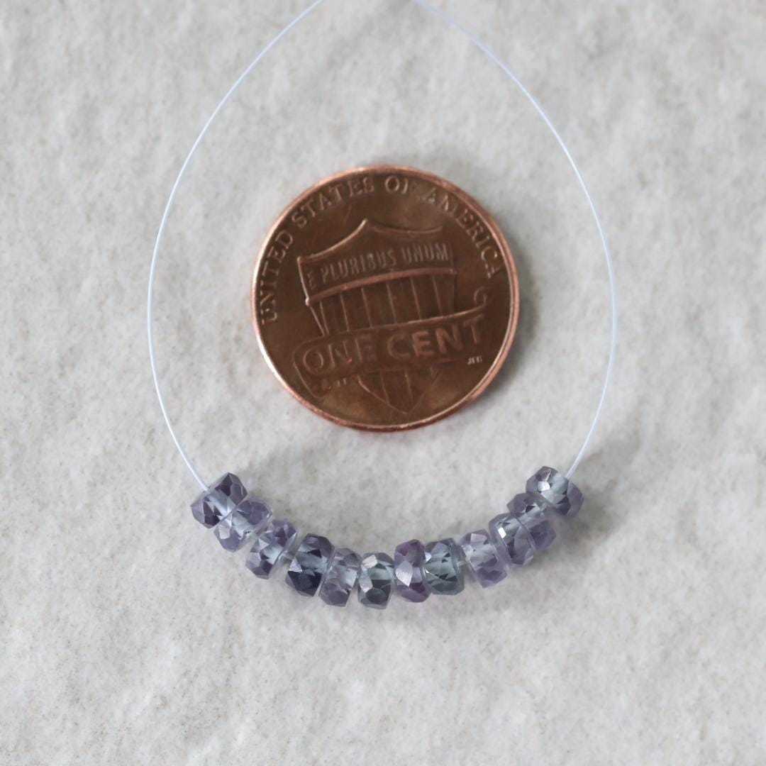4mm Alexandrite Faceted Rondelle Beads 1” Gemstone Bead for Jewelry Making DIY Earrings Necklace June Birthstone