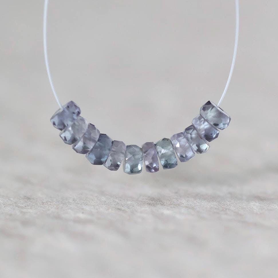 4mm Alexandrite Faceted Rondelle Beads 1” Gemstone Bead for Jewelry Making DIY Earrings Necklace June Birthstone