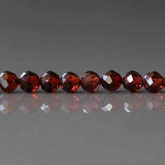 4mm AAA Almandine Garnet Beads Micro Faceted Beads 15" Natural Brown Garnet Gemstone Beads Beading Crafter Gift