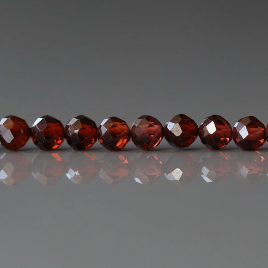 4mm AAA Almandine Garnet Beads Micro Faceted Beads 15" Natural Brown Garnet Gemstone Beads Beading Crafter Gift