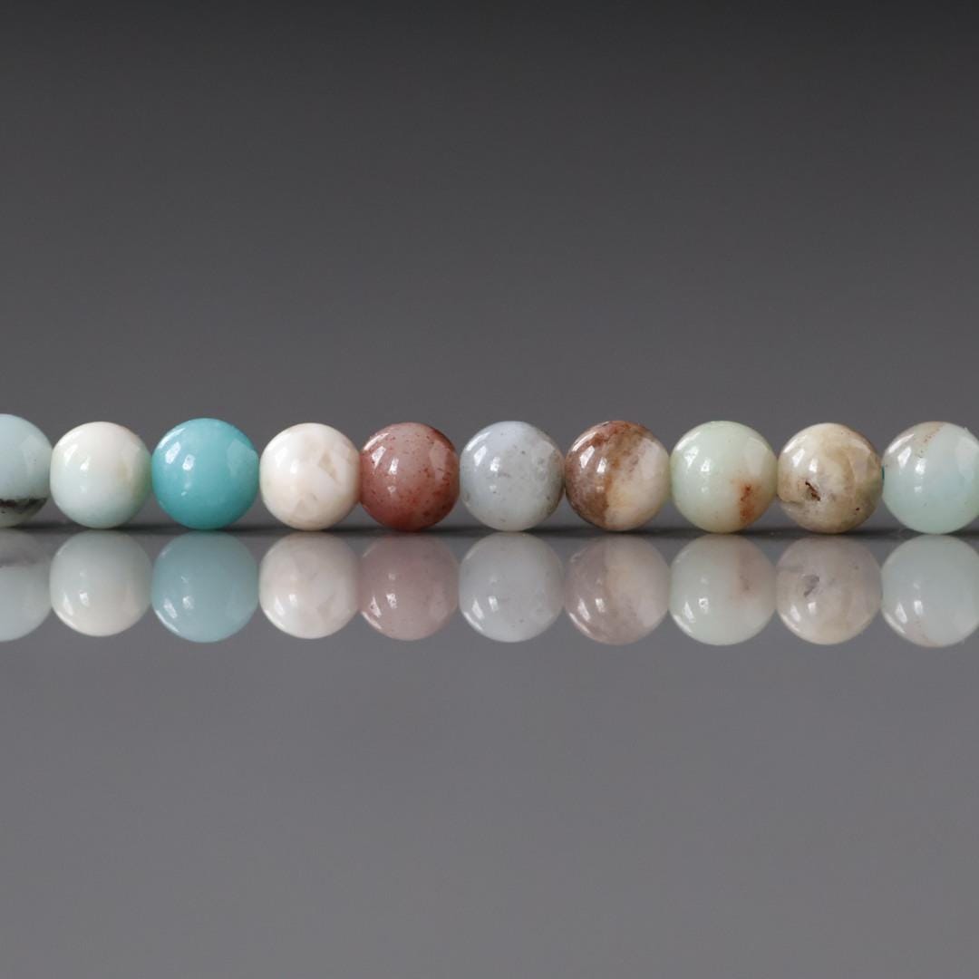 4mm Amazonite Beads Smooth Beads 15" Multi Color amazonite Genuine Gemstone Beads for Jewelry Making Beading Craft Gift Beads