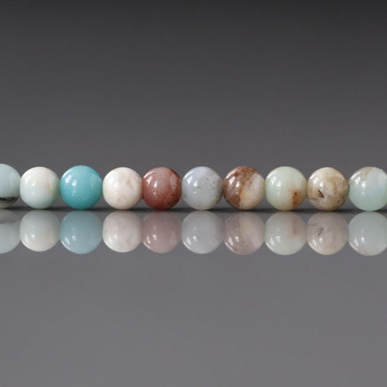 4mm Amazonite Beads Smooth Beads 15" Multi Color amazonite Genuine Gemstone Beads for Jewelry Making Beading Craft Gift Beads