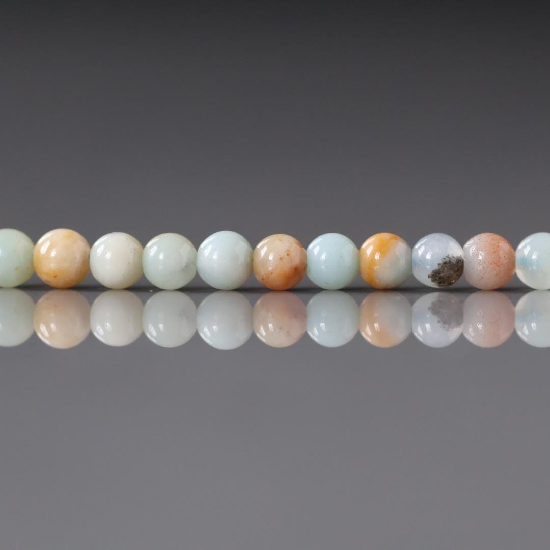 4mm Amazonite Beads Smooth Beads 15" Multi Color amazonite Genuine Gemstone Beads for Jewelry Making Beading Craft Gift Beads