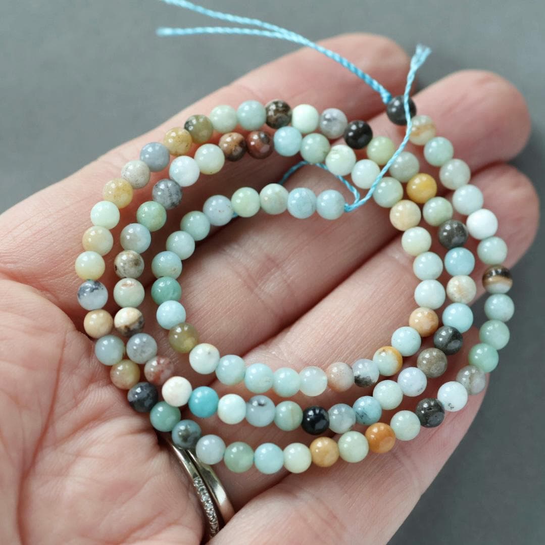 4mm Amazonite Beads ‚Äì Smooth Round Natural Gemstone 15" Strand