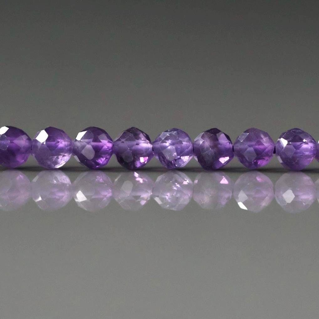 4mm AAA Amethyst Beads Faceted 15" Purple Natural Amethyst Gemstone Beads Crystal Beading Crafter Gift February Birthstone