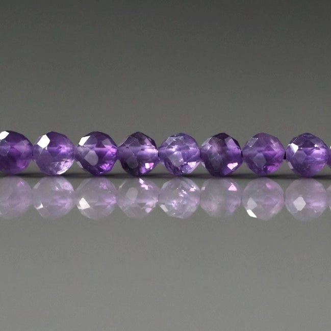 4mm Amethyst Beads – Faceted Round Natural Gemstone 15" Strand