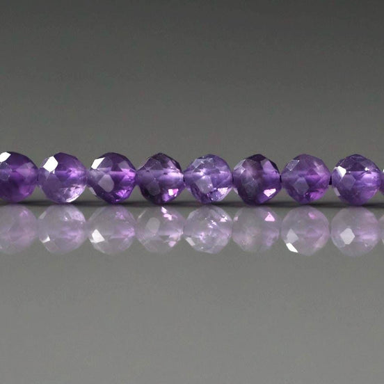 4mm Amethyst Beads – Faceted Round Natural Gemstone 15" Strand