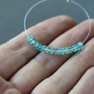 4mm Aqua Neon Apatite Beads -Smooth Rondelle Genuine Gemstone 12 Pcs