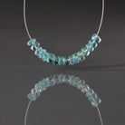 4mm Aqua Neon Apatite Beads -Smooth Rondelle Genuine Gemstone 12 Pcs