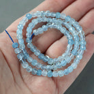4mm Aquamarine Beads – Faceted Cube Natural Gemstone 15" Strand