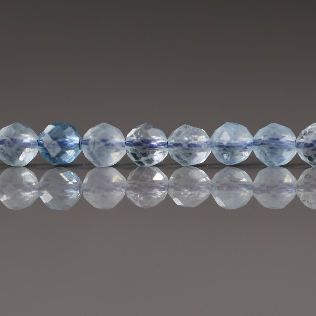 4mm AAA Aquamarine Beads Faceted 15" Raw Genuine Aquamarine Gemstone Beads for Jewelry Making Beading Craft Gift Beads March Birthstone