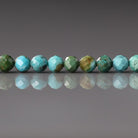 4mm Arizona Turquoise Beads – Faceted Round Natural Gemstone 15" Strand