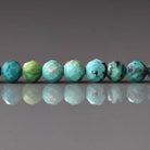 4mm Arizona Turquoise Beads – Faceted Round Natural Gemstone 15" Strand