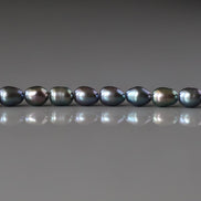 4mm Peacock Pearls Black Freshwater Pearl Beads Rice Shape Pearls 20 Beads Beading Crafter Gift June Birthstone DIY Jewelry