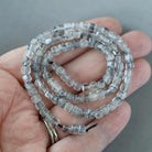 4mm Black Rutilated Quartz Cube Beads - Natural Gemstone 15" Strand