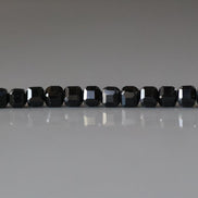 4mm Black Spinel Beads Faceted Cube 15