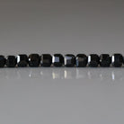 4mm Black Spinel Beads - Faceted Cube Natural Gemstone 15" Strand