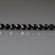 4mm Black Spinel Beads Faceted 15