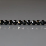 4mm Black Spinel Beads - Faceted Round Natural Gemstone 15