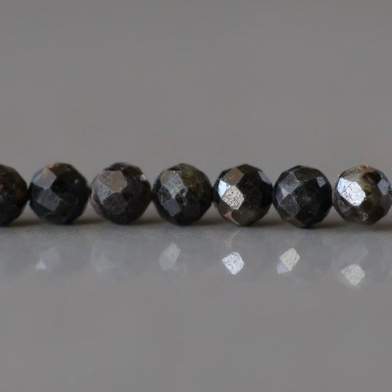 4mm Black Star Sapphire Beads Faceted 12 PCs Raw Black Sapphire Genuine Gemstone Beads Jewelry Making Beading Gift September Birthstone