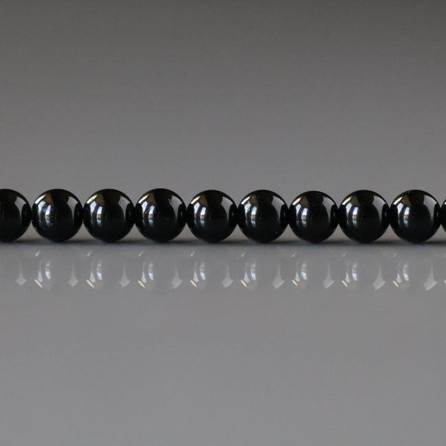 4mm Black Tourmaline Smooth Beads Genuine Tourmaline Beads 15" Gemstone Beads for DIY Jewelry Making October Birthstone Crafter Beading Gift