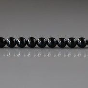 4mm Black Tourmaline Beads - Smooth Round Natural Gemstone 15
